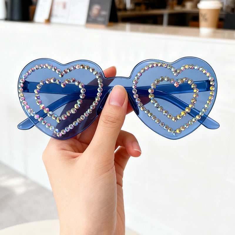 Rhinestone-beschichtete herzförmige Sonnenbrille Brehn 1787141238