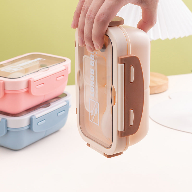 Vielseitige Mehrfachfach-Lunchbox mit integriertem Besteck