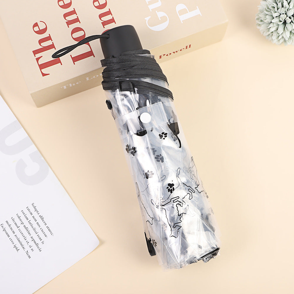 Damen Faltbarer Regenschirm mit transparentem Design und Tiermotiven Brehn
