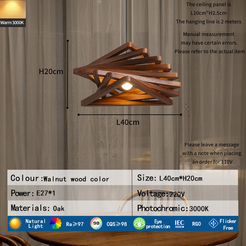 Künstlerische Holz Pendelleuchte