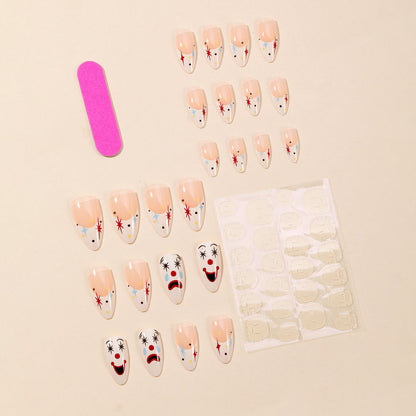Künstlerisch Clown-Themen Stiletto Nagelkunst Brehn