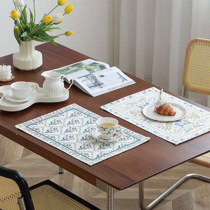 Floraler gewebter Badteppich mit Jacquard-Struktur, saugfähiger Baumwolloberfläche und rutschfester Unterseite Brehn