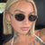 Damen modische Sonnenbrille mit schmalem Metallrahmen Brehn