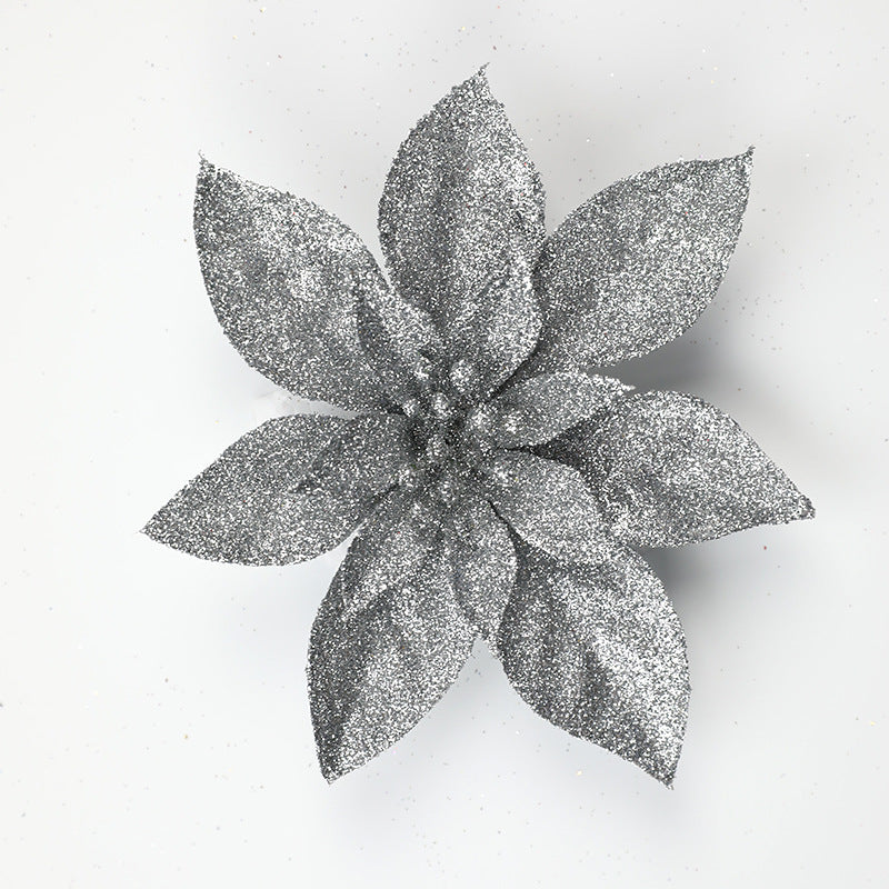 Glitzernde Weihnachtssternblumenornamente Brehn