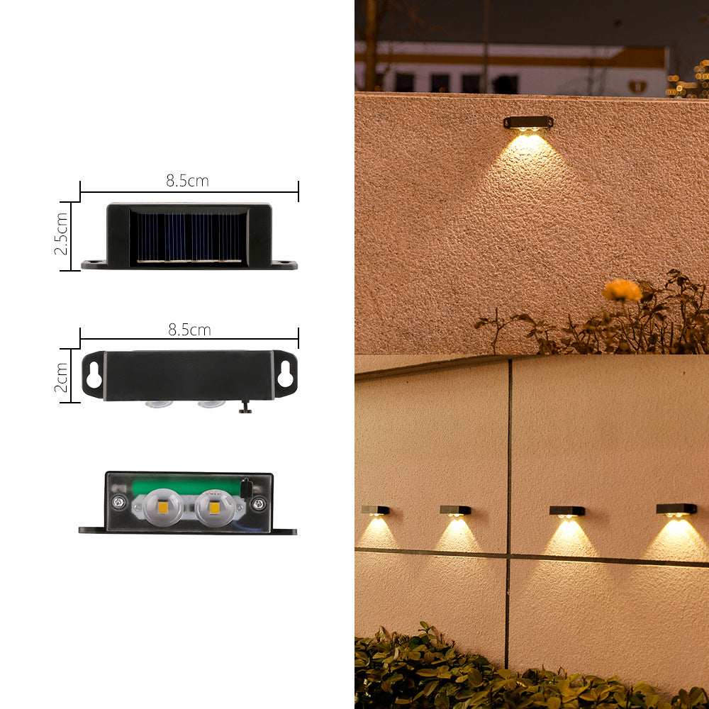 Kompakte Solar-Motion-Sensor-LED-Wandlampe für Außenstufen und Zäune Brehn