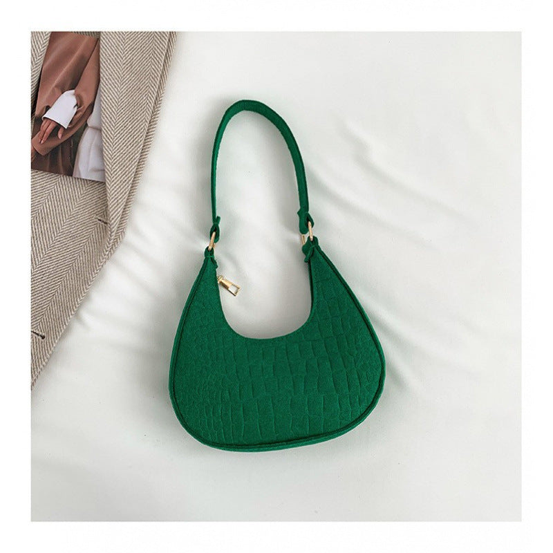 WoCrocodile-Textur Handheld Hobo Tasche Brehn