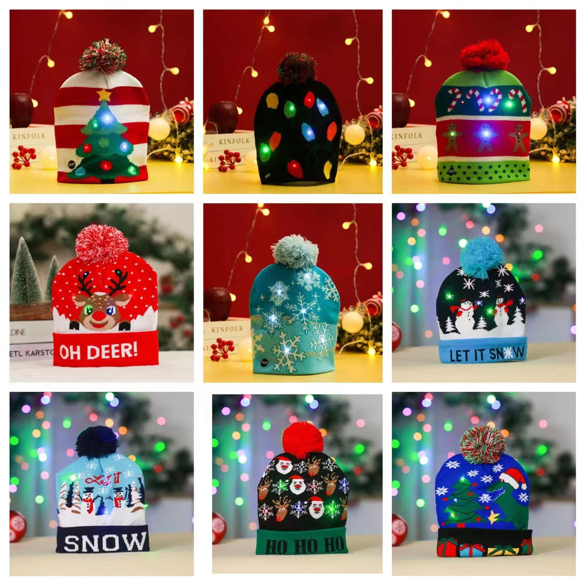 Lustige Weihnachtsmütze mit LED-Lichtern Brehn