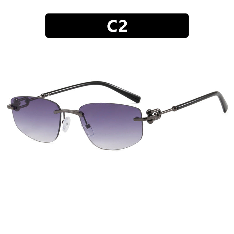 Damen elegante Halbgestell-Brille mit luxuriösem Metallrahmen und transparenten Gläsern Brehn