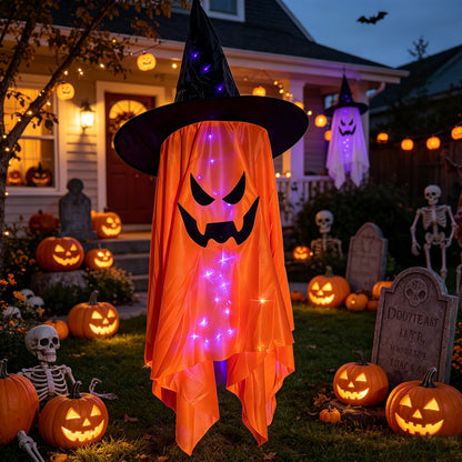Gruselige Halloween Dekofigur mit leuchtenden Augen
