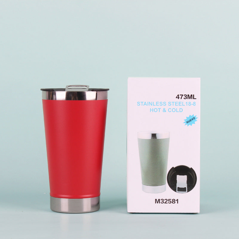 Unisex Isolierter Edelstahl-Trinkbecher mit Deckel und Anti-Rutsch-Beschichtung Brehn
