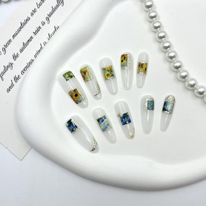 Künstlerisches Naturthemen-Press-On-Nagelset