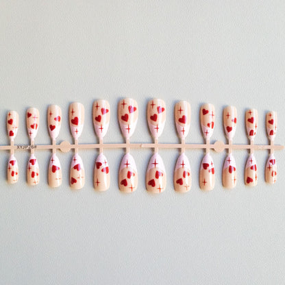 Herz-Motiv Acryl Nagelkunst Set