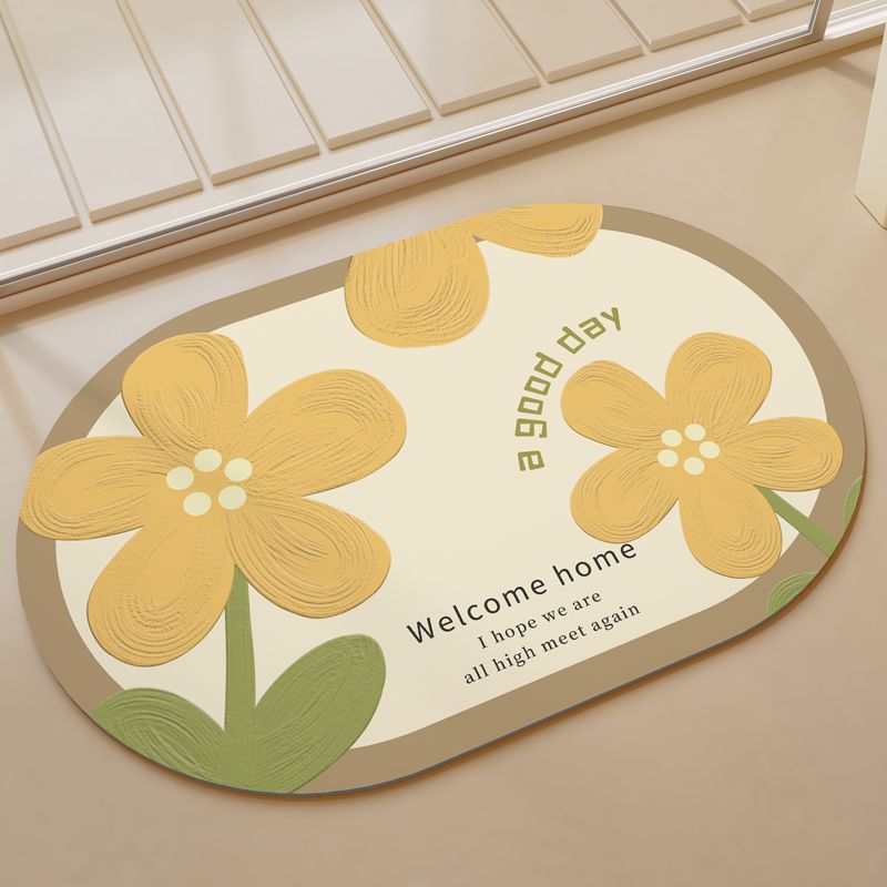 Charmante Blumen Willkommensmatte Brehn