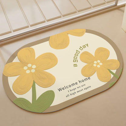 Charmante Blumen Willkommensmatte Brehn