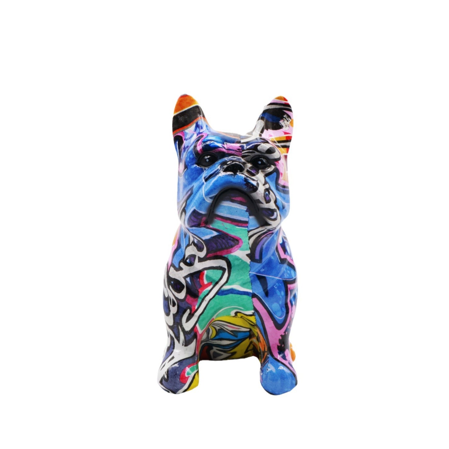 Kreative Bulldoggenfigur aus handbemaltem Kunstharz Brehn