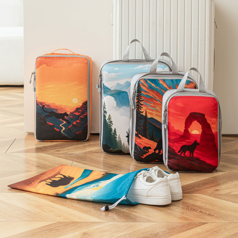 Set Von Reiseorganisatoren Mit Einzigartigen Naturmotiven Brehn