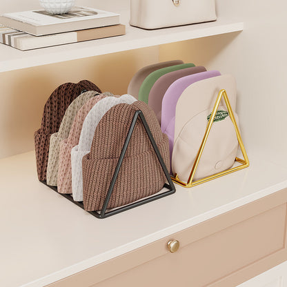 Dreieckiger Gold Metall Multi-Slot Mütze und Strickmützen Organizer Regal