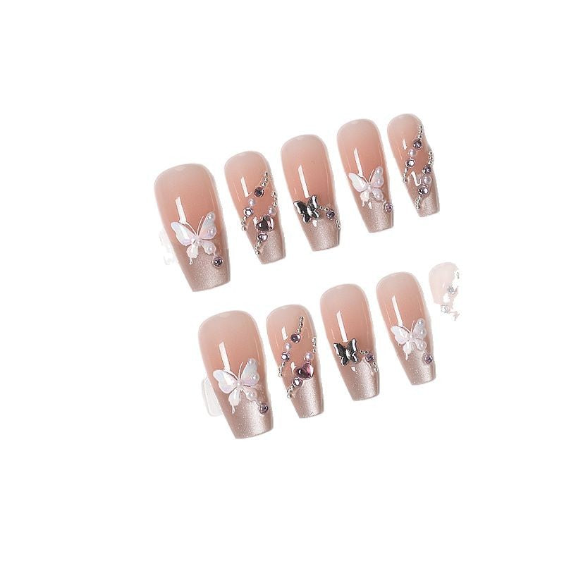 Elegante floral-verzierte Druck-Nagelverlängerungen Brehn