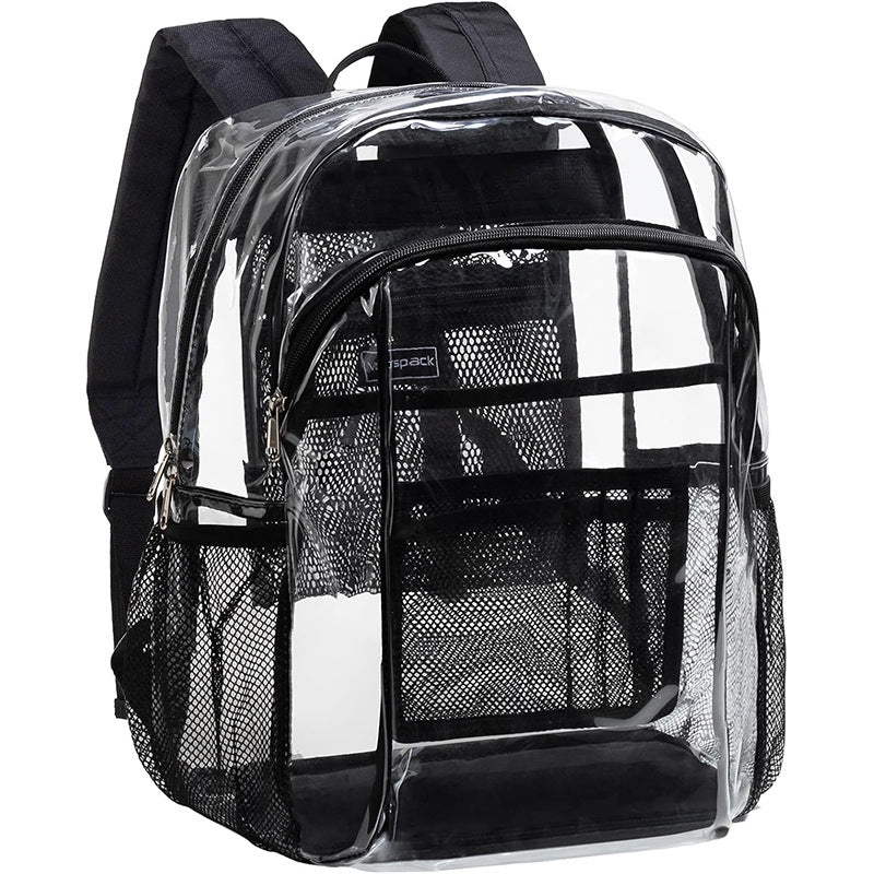 Transparente Schultasche mit Atmungsaktiven Mesh-Taschen Brehn