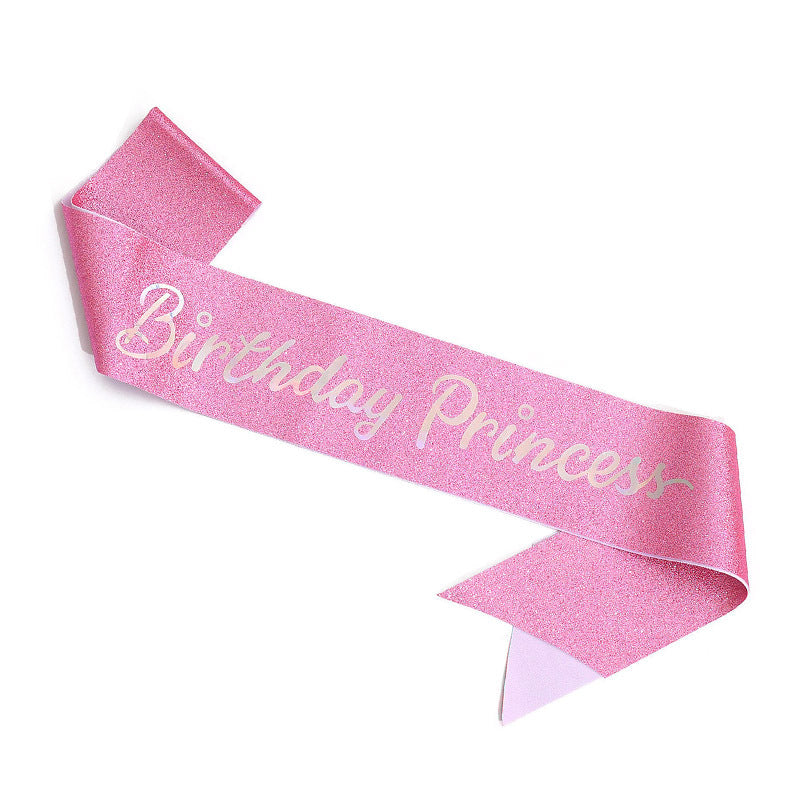Damen Glitzernde Prinzessinnenkrone mit Birthday Princess Schärpe Brehn