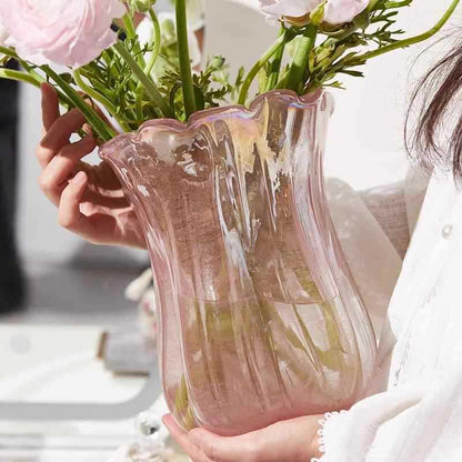 Handgeblasen Rüschentulpen Kunstglas Dekorative Vase Brehn