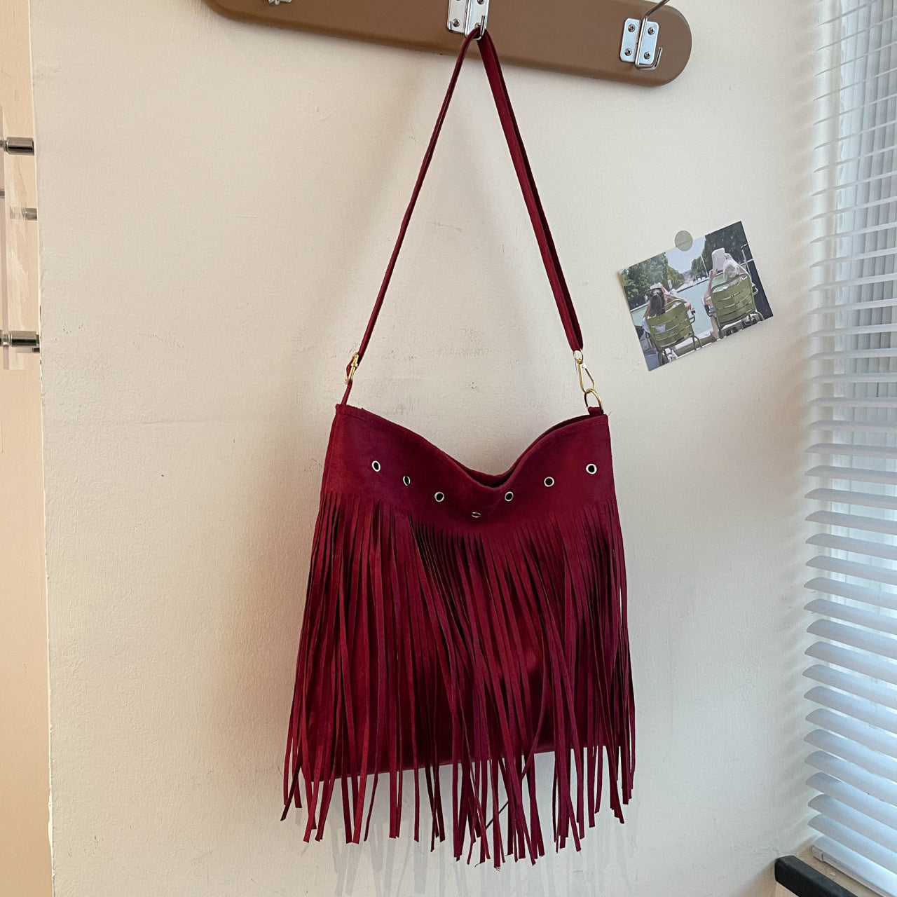 Suede Fringe Schultertasche Brehn
