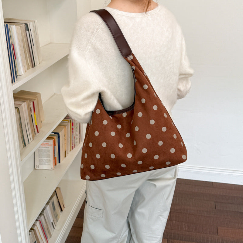 Polka Dot Wildleder Einkaufstasche