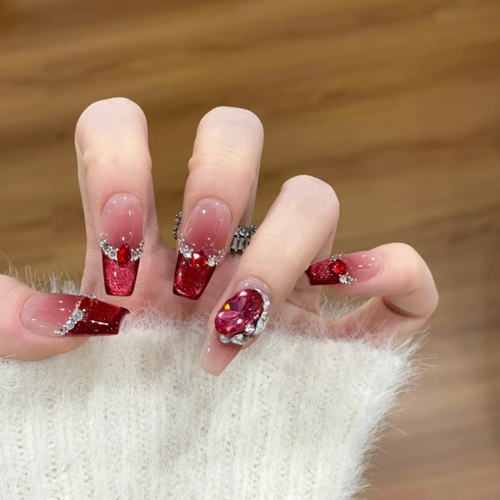 Glamorous Press-On Nagelkunst Set mit Strassverzierungen Brehn