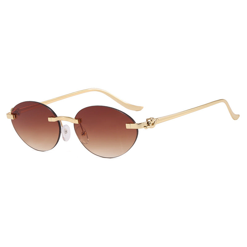 Damen elegante ovale Sonnenbrille mit goldenen Akzenten Brehn
