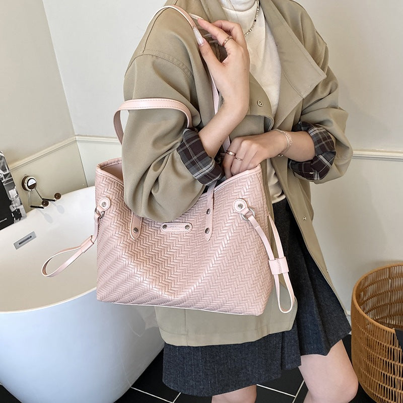 Strukturierte Woven Tote Bag
