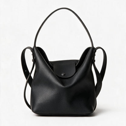 Gepunktetes Leder Schlampige Hobo Bucket Bag mit verstellbarem Riemen