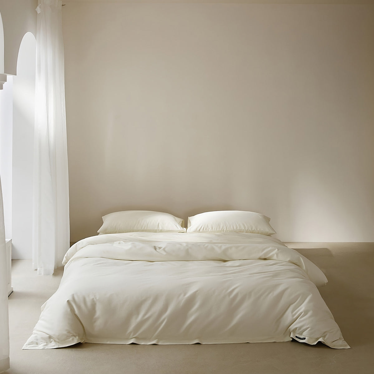 Baumwoll-Bettwäsche-Garnitur mit Satin-Finish und Reißverschluss