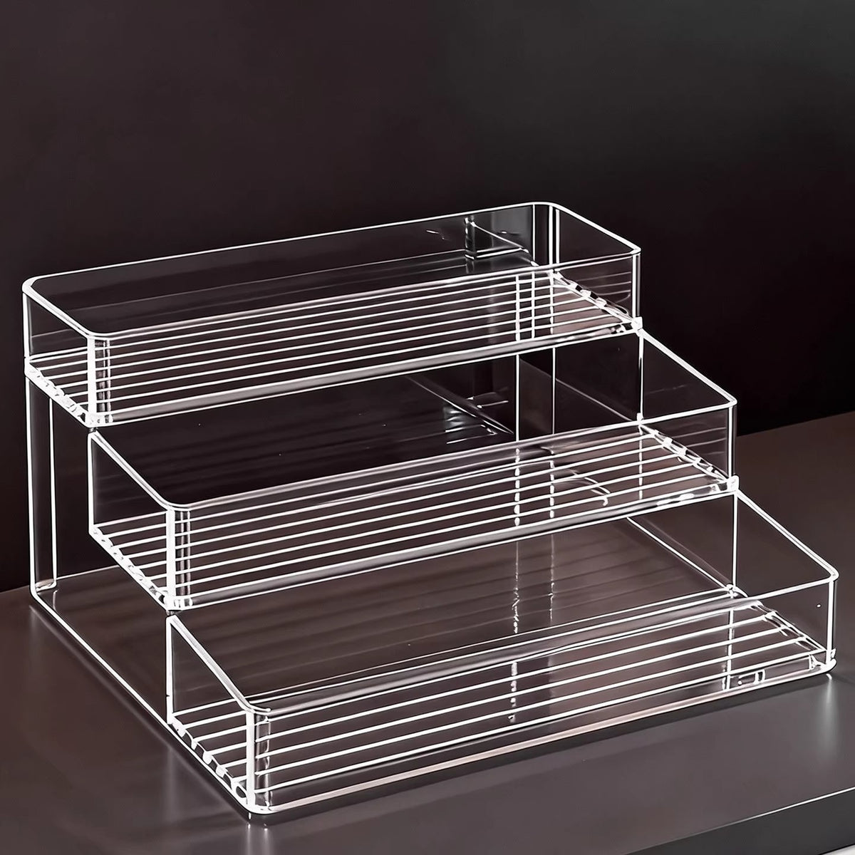 Acryl Drei-Ebenen Display Organizer für Kosmetik und Thekenaufbewahrung