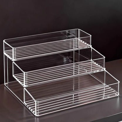 Acryl Drei-Ebenen Display Organizer für Kosmetik und Thekenaufbewahrung