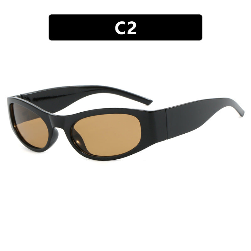 Damen sportliche Sonnenbrille mit breitem Rahmen und UV-Schutz Brehn