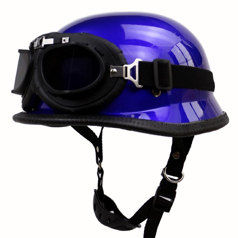 Vintage-Motorradhelm mit schützenden Goggles Brehn