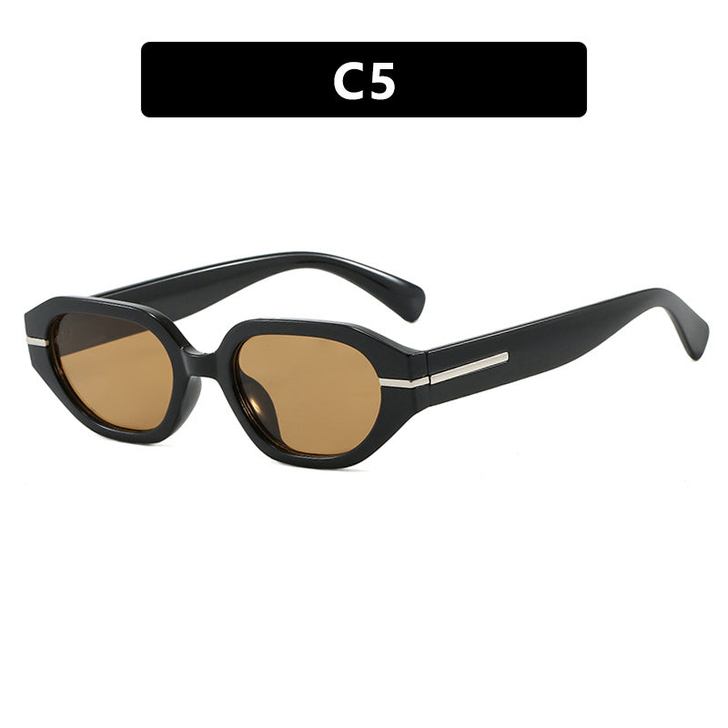 Damen stilvolle geometrische Sonnenbrille mit verspiegelten Gläsern und einzigartigem Rahmen Brehn
