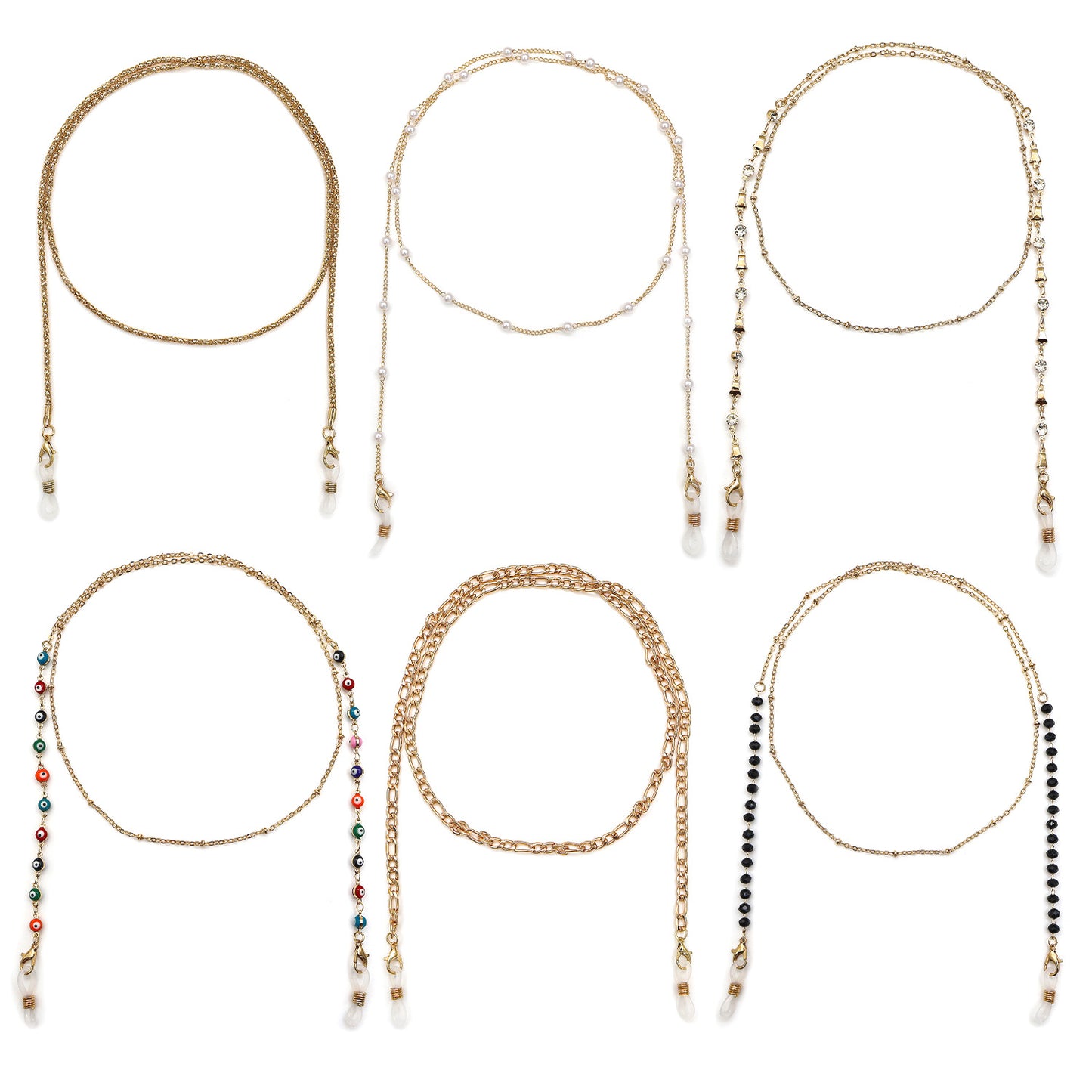 Elegante Kristall Brillen Kette Brehn