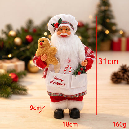 Nostalgische Weihnachtsmann Figur mit Lebkuchen-Keks Brehn