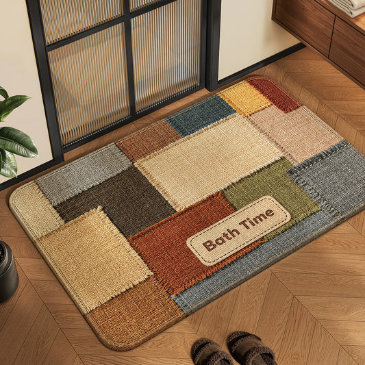Gemütlicher Patchwork-Badeteppich Brehn
