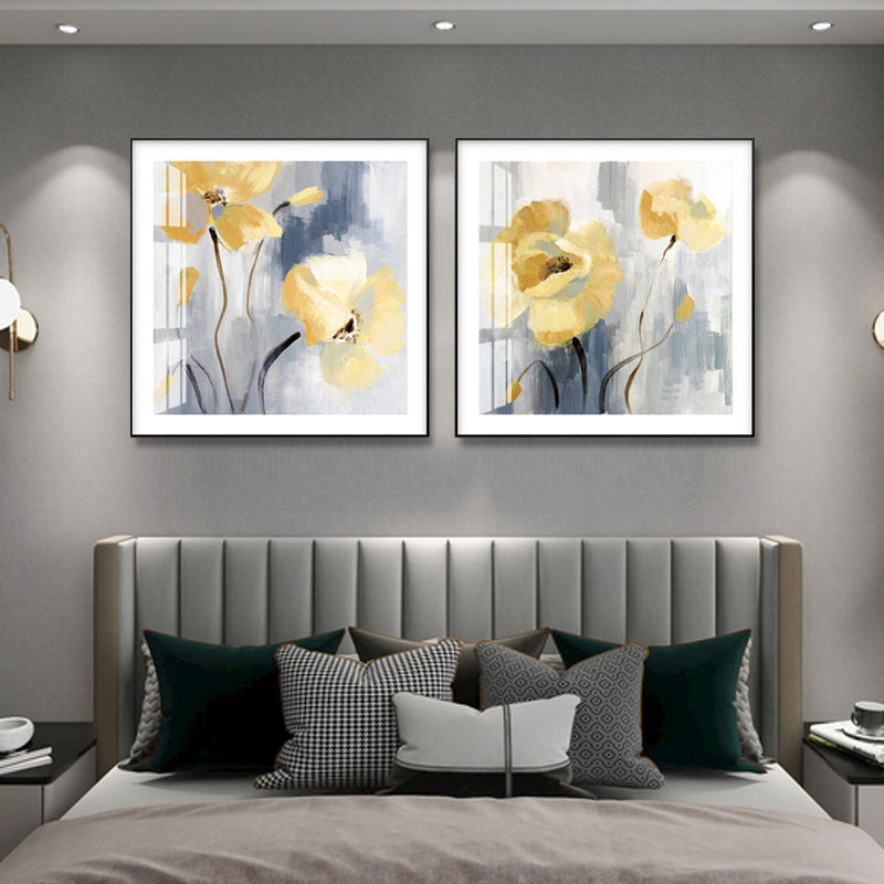 Elegante Blumen Wandkunst Set