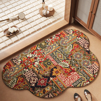 Stylische Bohemian Floral Badematte