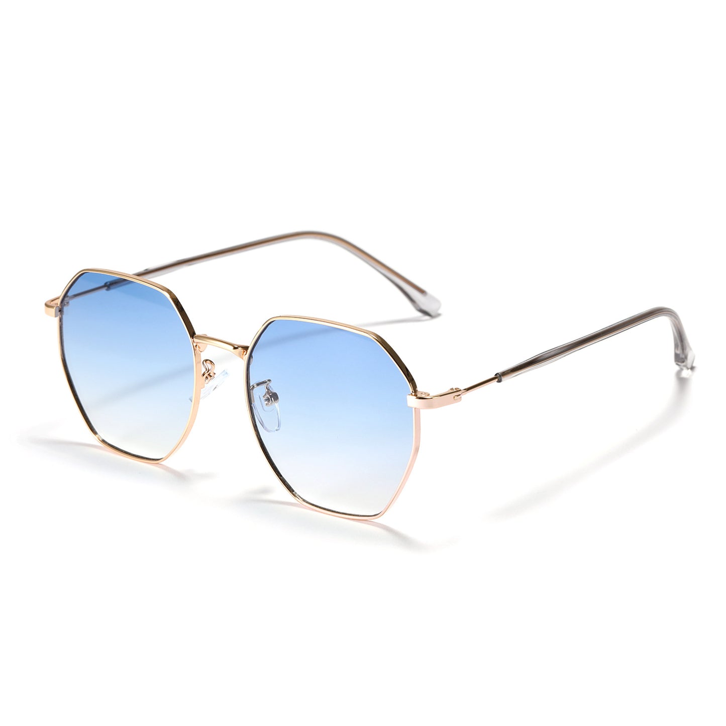 Damen modische achteckige Sonnenbrille mit trendigem Metallrahmen Brehn