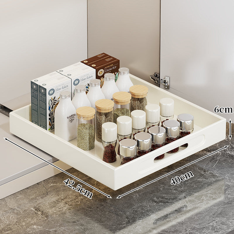 Ausziehbarer Schrank-Schubladenorganizer mit Ausschnittgriff und flachem Design