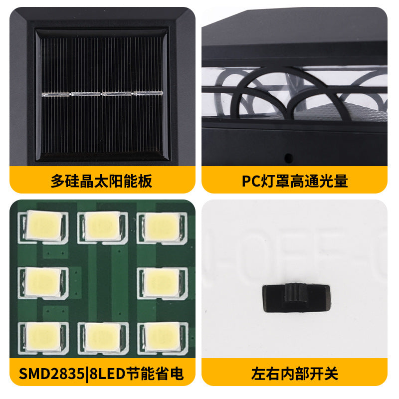 Dekorative Solar-LED-Quadratische Zaunpfostenkappe mit Gittermuster und Dual-Mode-Warm- und Kaltlicht Brehn