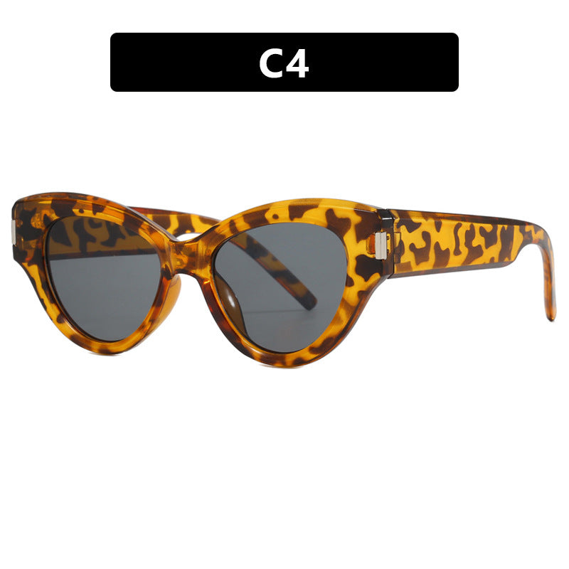 Damen stilvolle Cat-Eye Sonnenbrille mit transparentem Rahmen Brehn