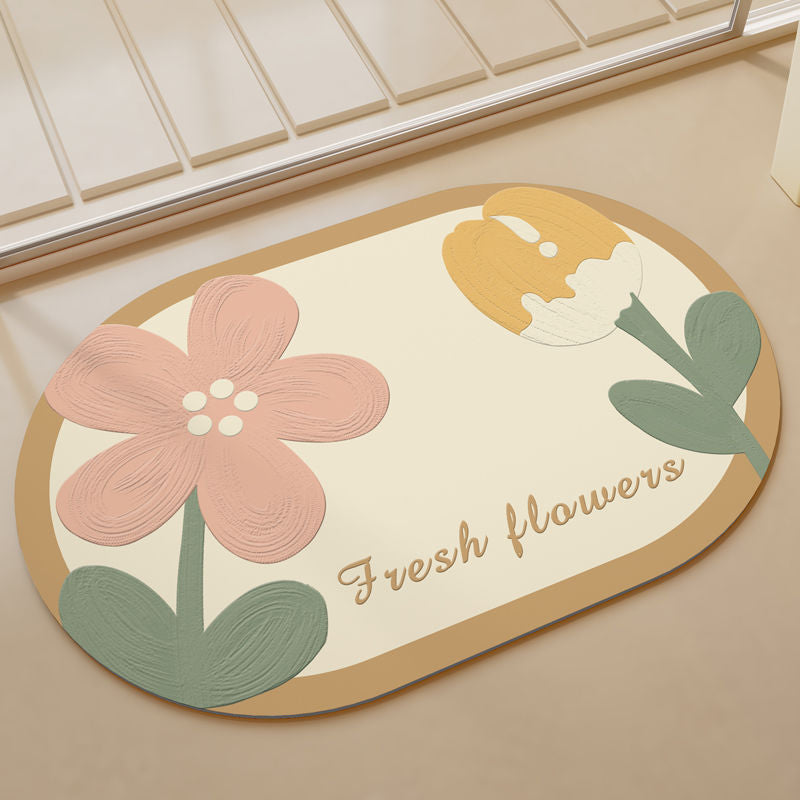 Charmante Blumen Willkommensmatte Brehn
