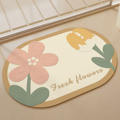 Charmante Blumen Willkommensmatte Brehn
