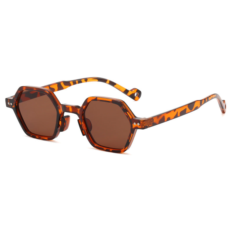 Damen Geometrische Sonnenbrille im modernen Hexagon-Design Brehn