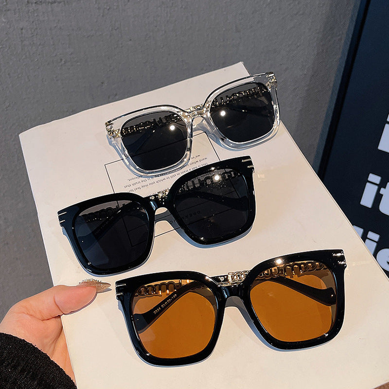Damen trendige quadratische Sonnenbrille mit elegantem Rahmen und stylishem Goldakzent Brehn